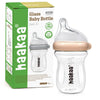 Haakaa Gen.3 Natural Glass Baby Bottle Wide Neck Anti-Colic Variable Flow Nipple - Easy To Clean & Latch For 6M+ Breastfed Babie