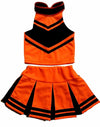 Total 2550 Little Girls' Cheerleader Cheerleading Outfit Uniform Costume Cosplay Halloween Bright Orange/Black (Xxl / 13-16)