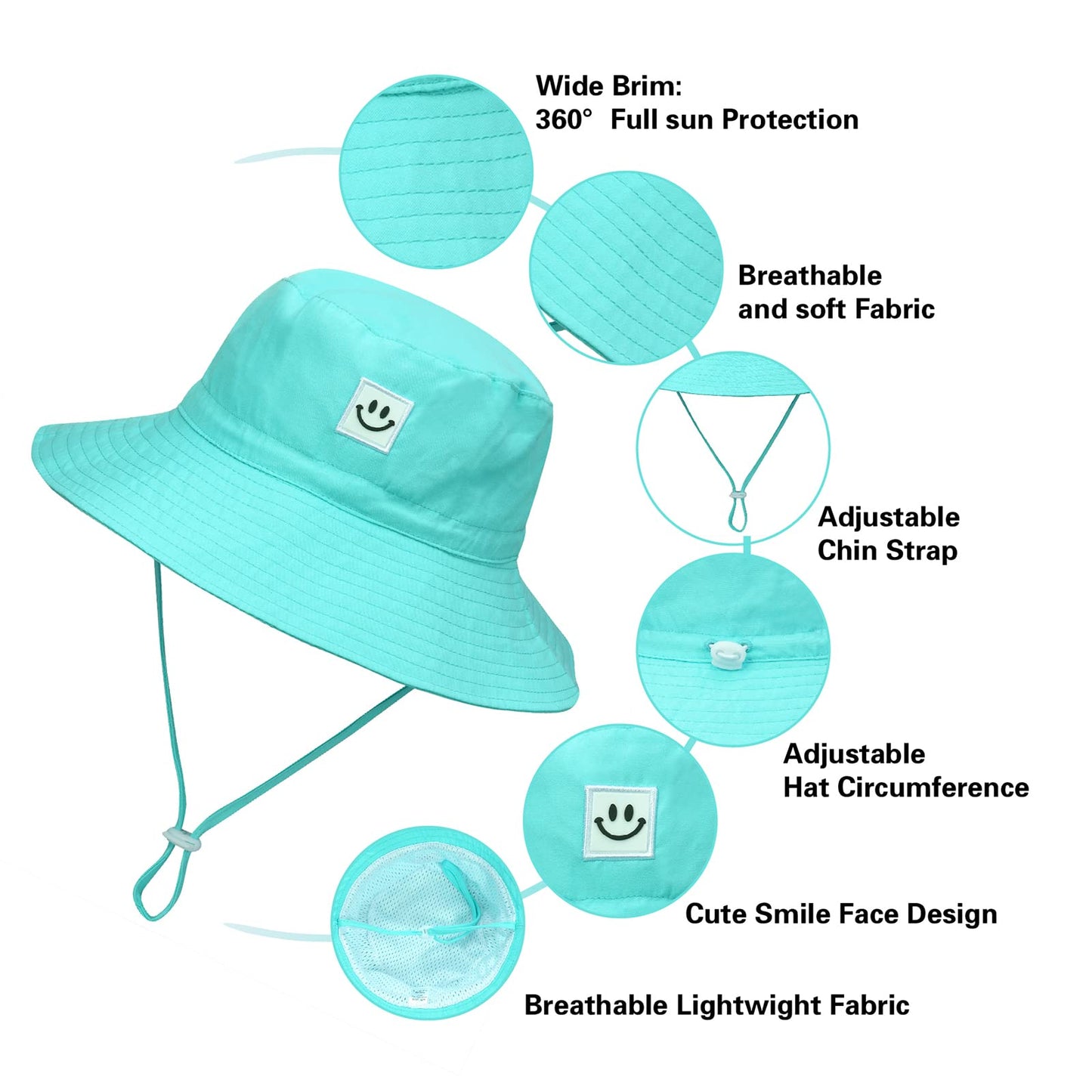 Maxnova Baby Bucket Hats 0-6 Months Sky Blue, Infant