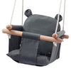 Secure Baby Swing Seat With Safety Belt - Baby Canvas And Wooden Swing Chair With Ear D  Cor Cushion - Hanging Indoor Swing For