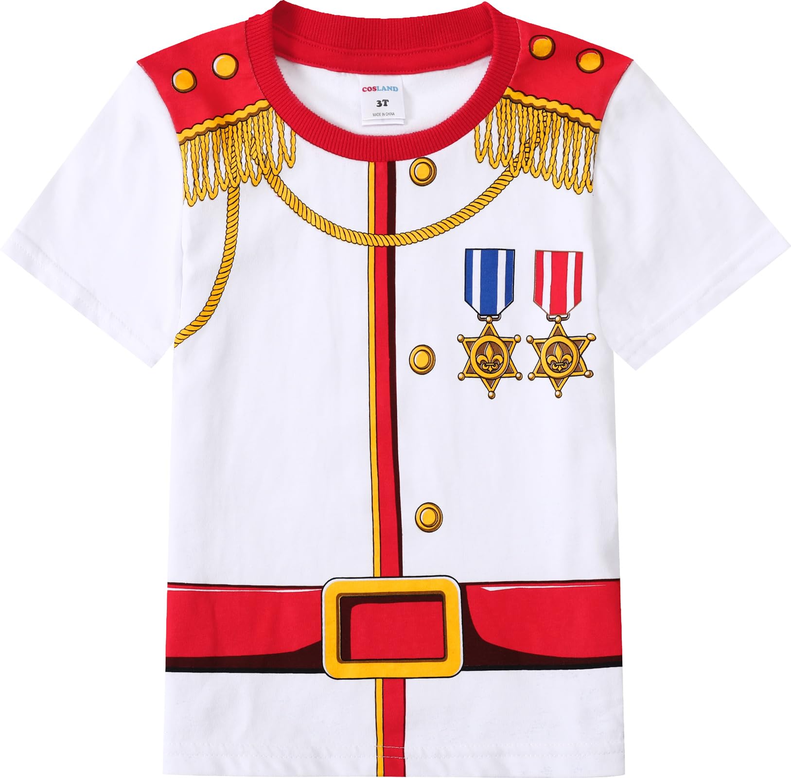 Cosland Toddler Prince Shirt Little Boys Halloween Costume, White, 4T