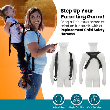 Piggyback Rider Child Safety Harness - Spare Or Replacement For Standing Child Carrier Kids Safety Harness - Unisex Safety Harne