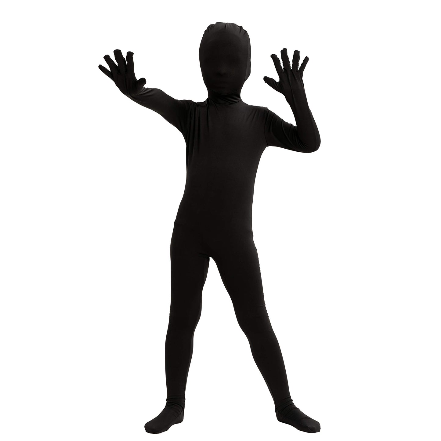Spooktacular Creations Boy Black Shadow Demon Costume, Halloween Bodysuit Skin Costume For Kids Halloween Dress Up (Medium (8-10