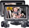 Baby Car Camera 2-Pack For Seat: Adjustable Infant Car Camera Easy Setup For Family With 2 Cars - Hd 1080P Crystal Night Vision