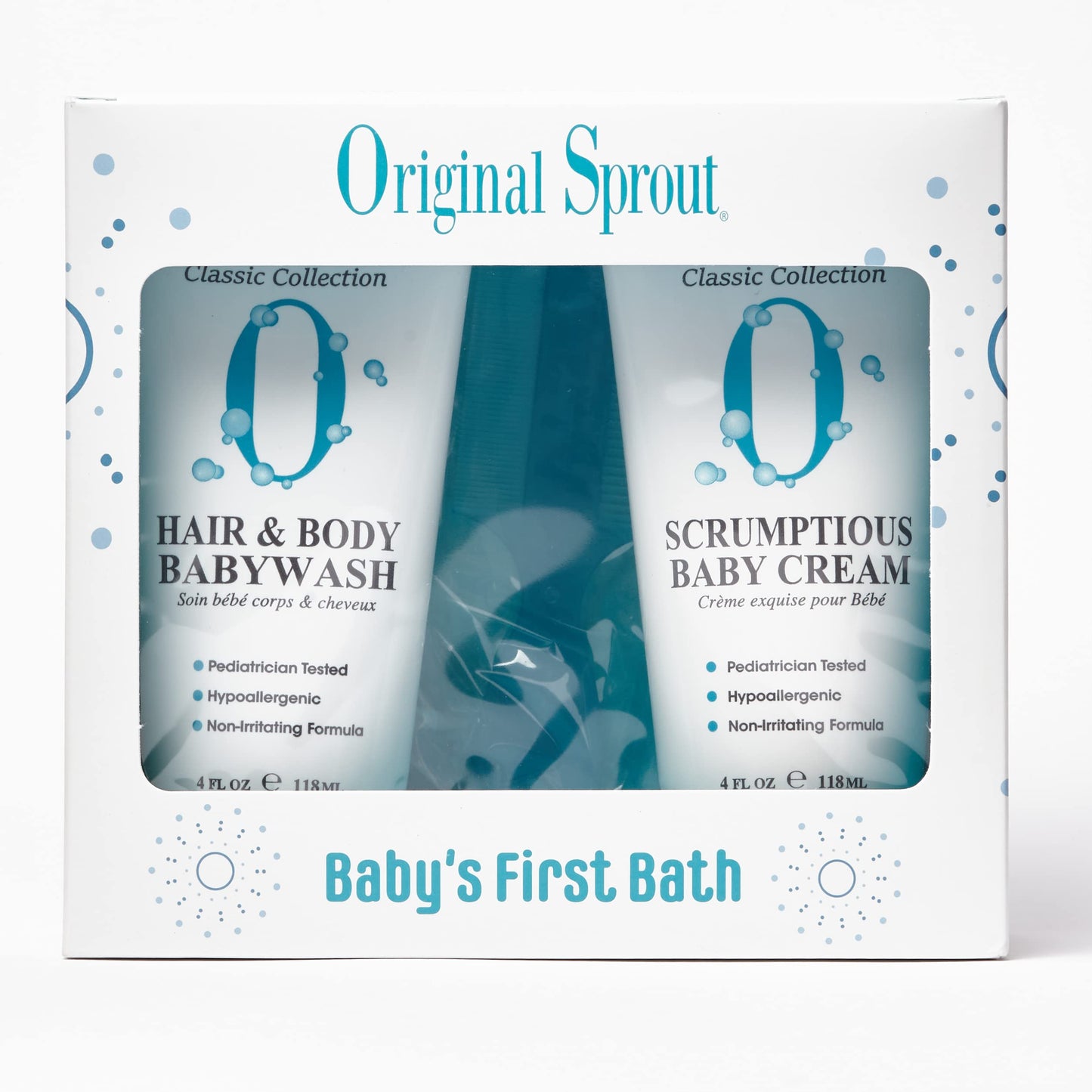 Original Sprout Baby'S First Bath Kit. Scrumptious Baby Cream, Hair And Body Wash, And Comb. 4 Ounces Each. Dermatologist Tested