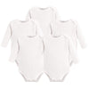 Touched By Nature Baby Organic Cotton Long-Sleeve Bodysuits, White Long-Sleeve, 6-9 Months