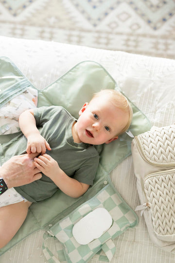 Tiny Twinkle Portable Diaper Changing Pad - Foldable Waterproof Diaper Changing Mat For Travel, Baby Changing Station With Smart