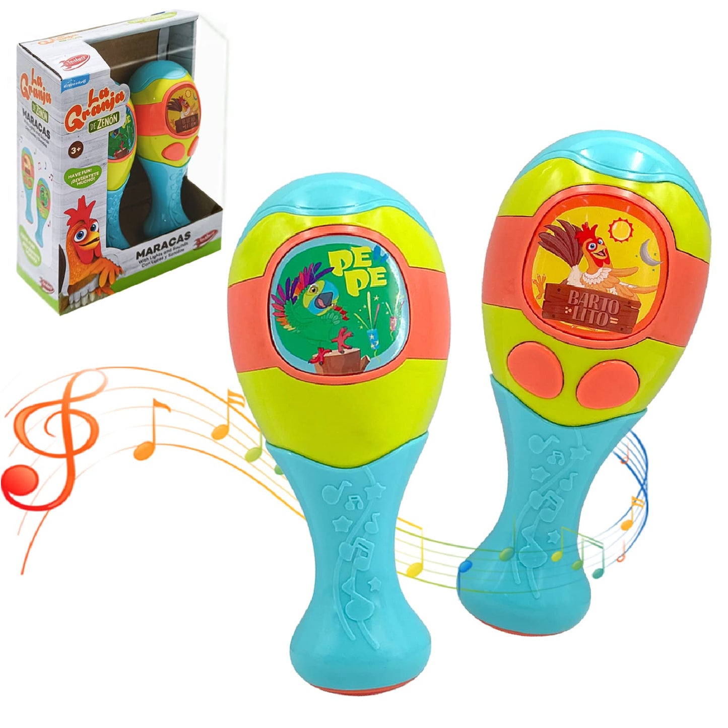 La Granja De Zenon Newborn Toys Bartolito Maracas for Kids with Electric,Egg Shakers Maracas and Baby Rattles 0-6 Months,Musical