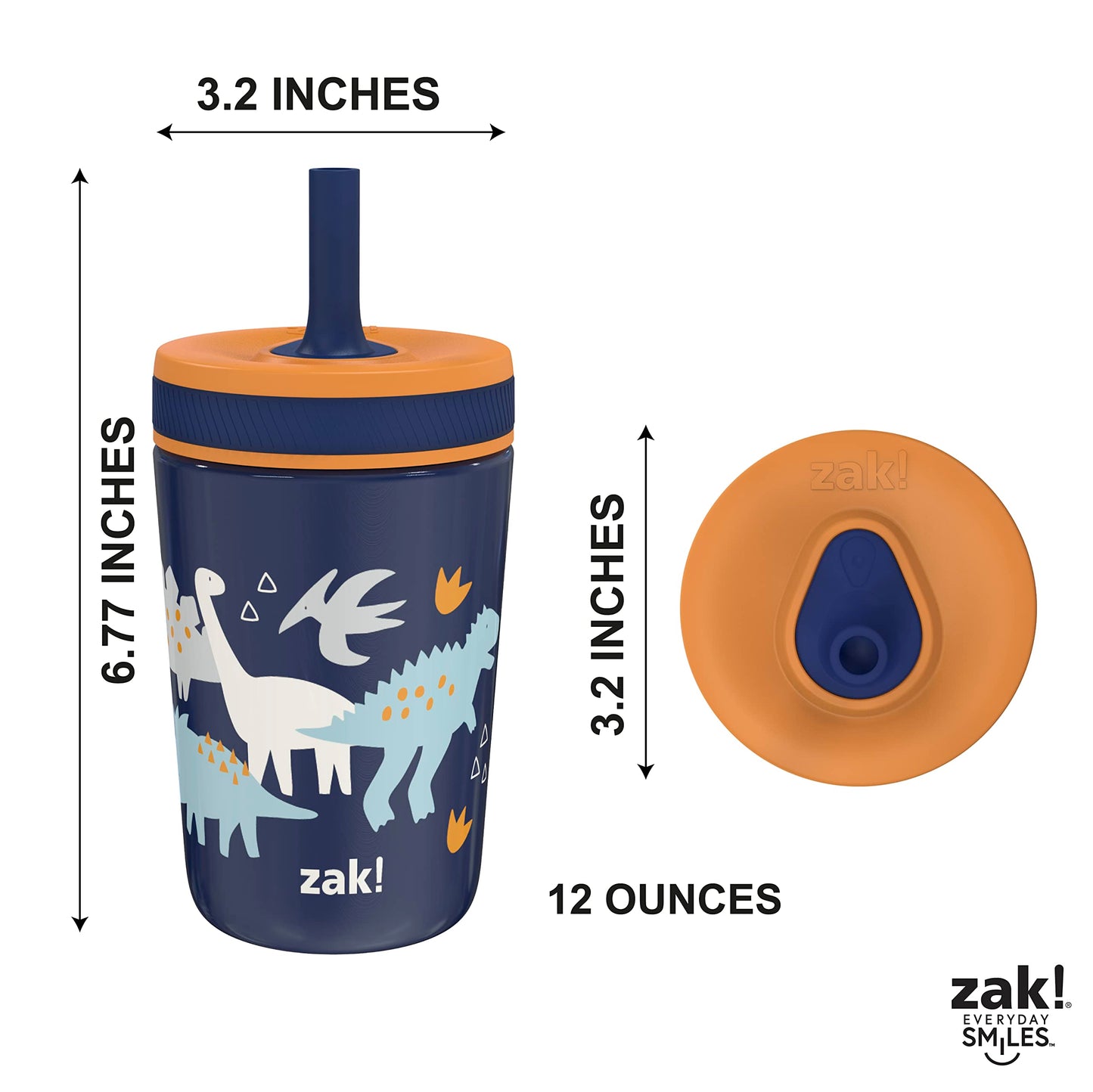 Zak Designs Kelso Toddler Cups For Travel Or At Home, 12Oz Vacuum Insulated Stainless Steel Sippy Cup With Leak-Proof Design Is
