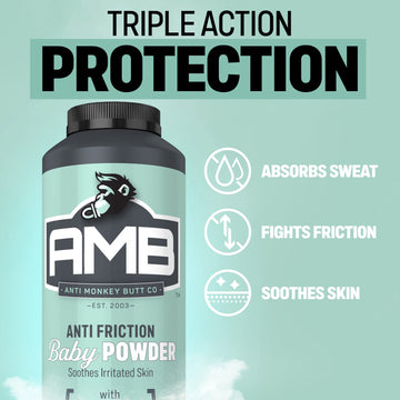 Anti Monkey Butt Baby Powder, Cornstarch Baby Powder Prevents Diaper Rash, Talc-Free Hypoallergenic Formula With Calamine, Anti