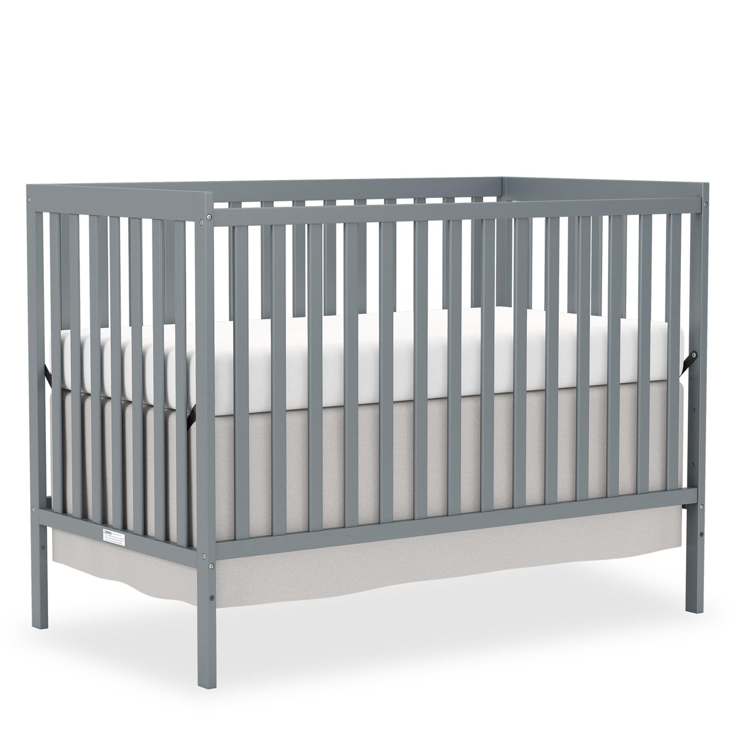 Goldzone Baby Crib 5-in-1 Convertible, Wooden Nursery Cribs Converts to Toddler Bed, Daybed and Full Size Bed, 3 Adjustable Base