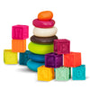 B. toys- B. baby -Baby Blocks & Stacking - 10 Numbered Blocks & 5 Colorful Rings - Building Play Set for Infants - Educational T