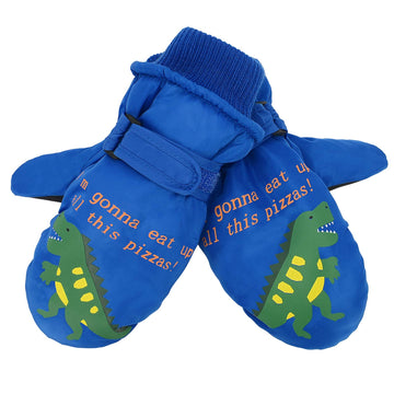 Toddler Mittens Winter Snow Glove Waterproof Mitten Warm Fleece Kid Ski Gloves For Boys Girls Blue Dinosaur S
