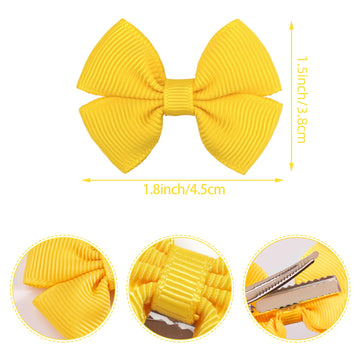 80Pcs Hair Bow Clips 2Inch Mini Hair Clips For Baby Fine Hair Grosgrain Ribbon Bows Metal Alligator Clips Non-Slip Baby Hair Cli