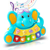 Baby Piano Toys 6+ Months Musical Toys 6 to 12 Months Early Learning Elephant Piano Keyboard Music&Light Up Infant Baby Toys for