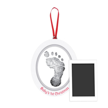 Pearhead Babyprints Double-Sided Christmas Photo Ornament With Clean Touch Ink Pad, Newborn Handprint Or Footprint Kit, 2 Sided