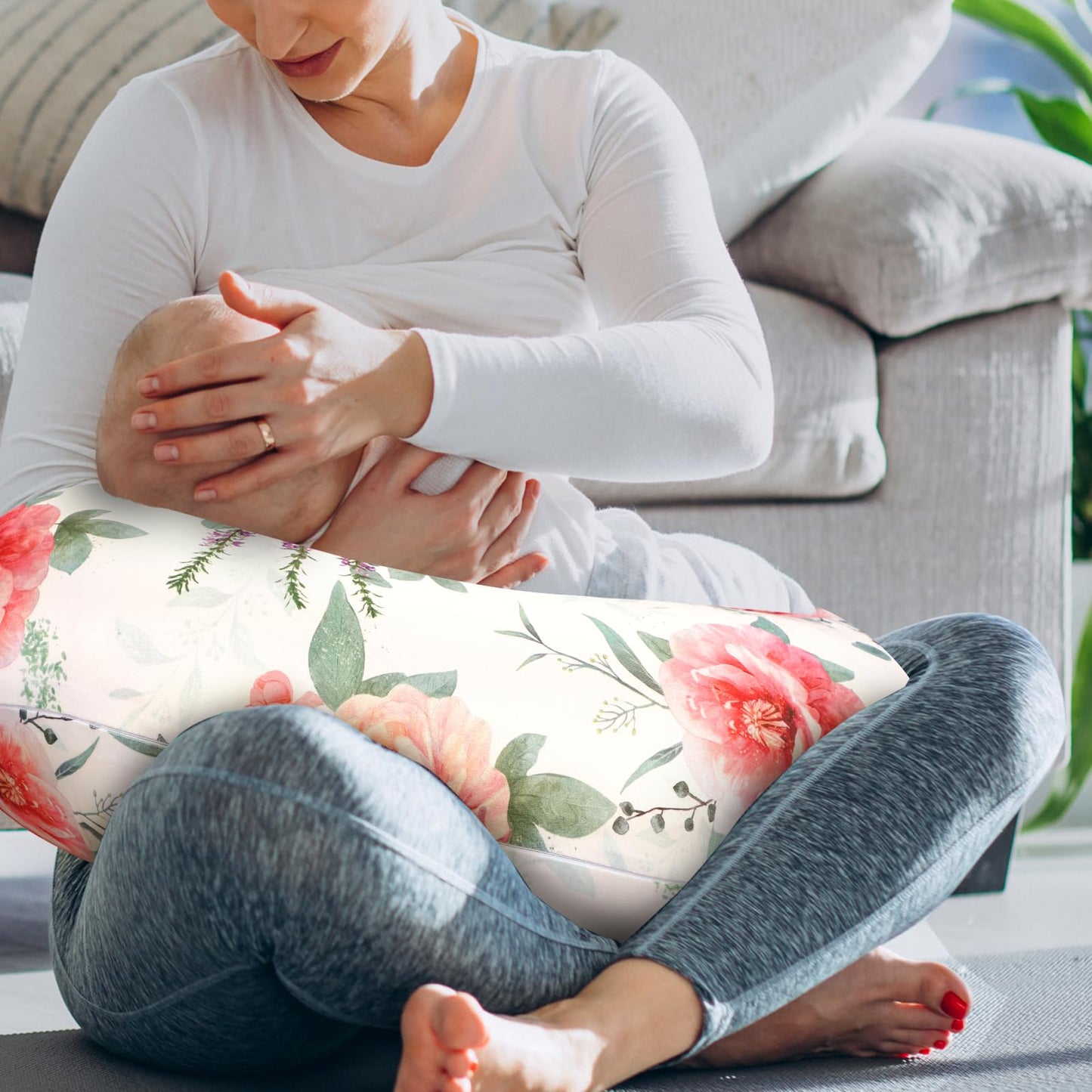 Pea Pod Nursing Pillow Cover Soft & Stretchy Removable Slipcover For Breastfeeding Pillows, Comfortable Nursing Pillow Case For