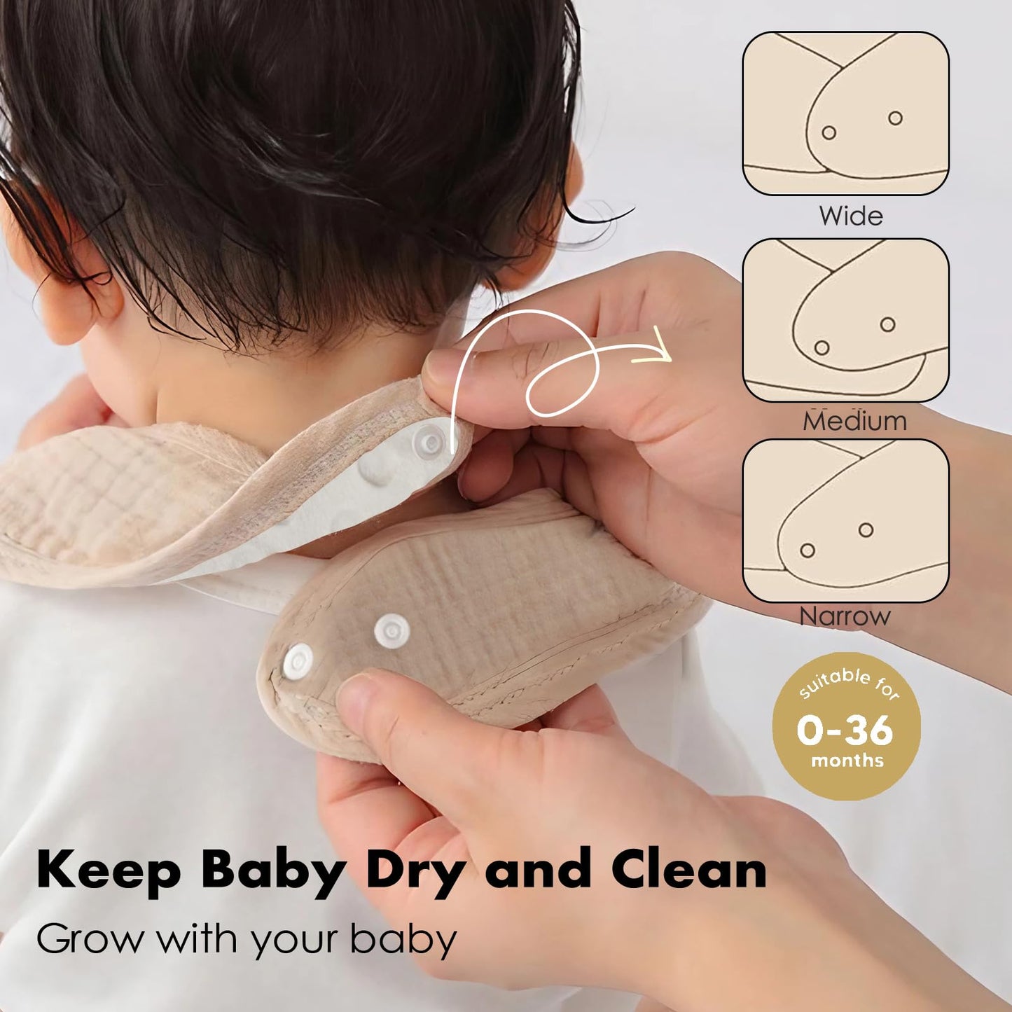 Comfyroll Baby Bibs For Drooling And Teething - 4 Pack Muslin Bibs For Baby Boys & Girls, Soft Cotton And Superior Absorbency, W