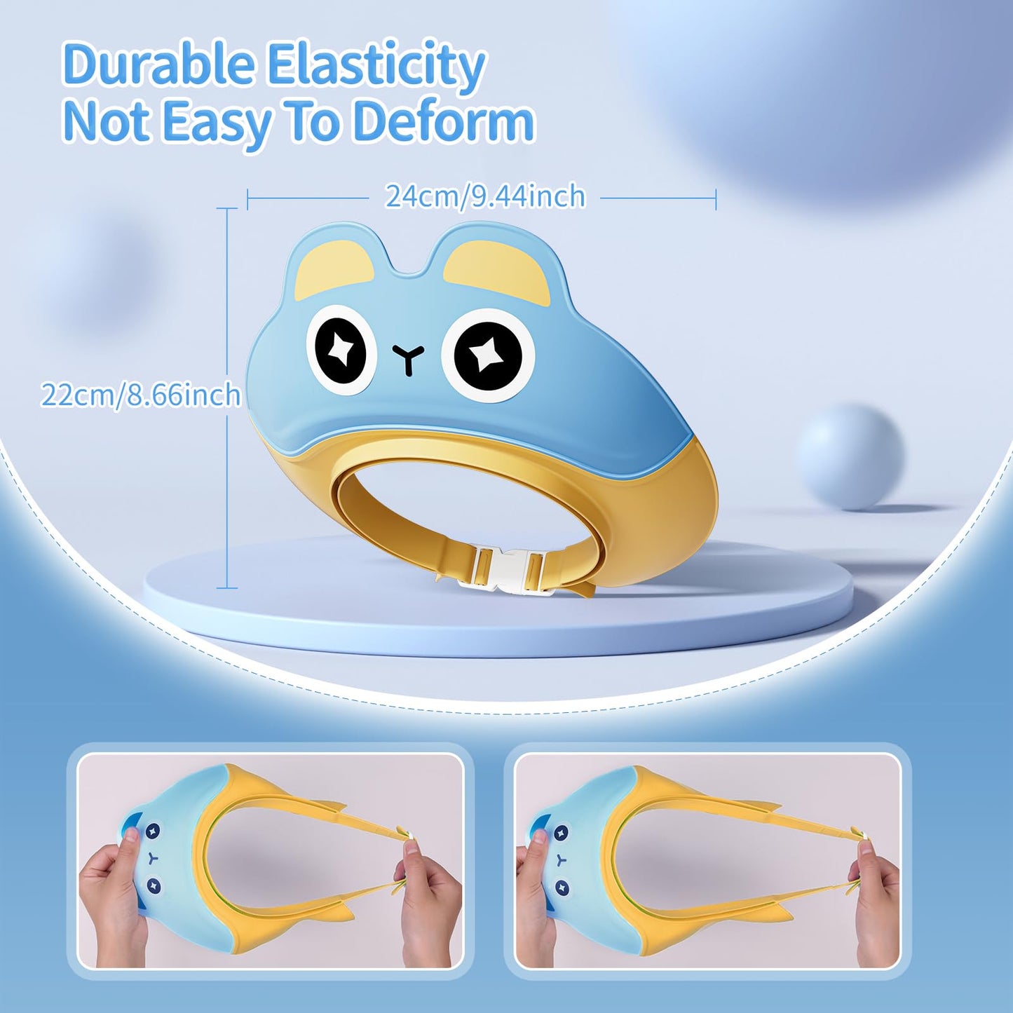 Lonlown Shower Cap Shield For Kids Baby Shower Cap For 1-10 Years Kids Bath Visor For Toddler Hair Washing Shield Cute Rabbit Sh