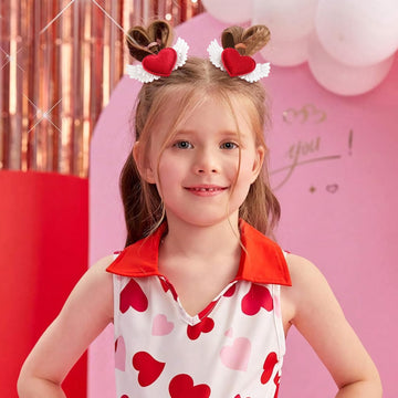 Valentines Day Velvet Bow Hair Clips For Baby Girls Alligator Bow Clips Red Pink Bow Love Heart Bowknot Hair Barrettes Accessori