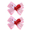 Valentine Hair Bows For Girls Cute Red Heart Hair Clips Bow Hair Accessories Party Supplies 2Pcs (Red Heart)