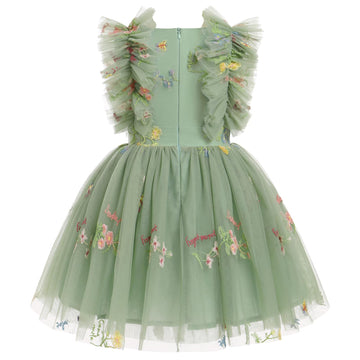 Fairy Dress Toddler, Party Dress For Baby Girl Boho Lace Hippie Flower Puffy Wedding Birthday Fancy Dance Evening Gown For Kids