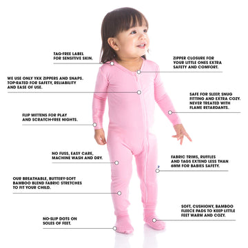 Kickee Footie With Zipper In Celebration Prints, One-Piece Boy Or Girl Baby Clothes, Sleepwear For Babies And Kids (Spring Sky B
