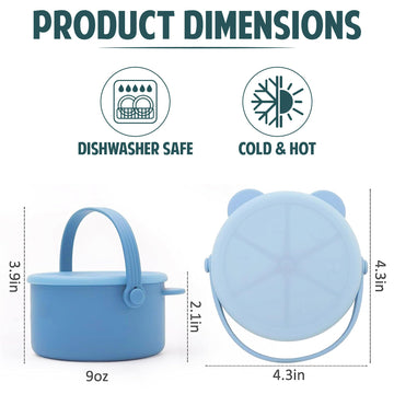 Silicone No Spill Snack Cups For Toddlers - Portable Baby Snack Cup Containers With Dustproof Lid - Dishwasher-Friendly Toddler