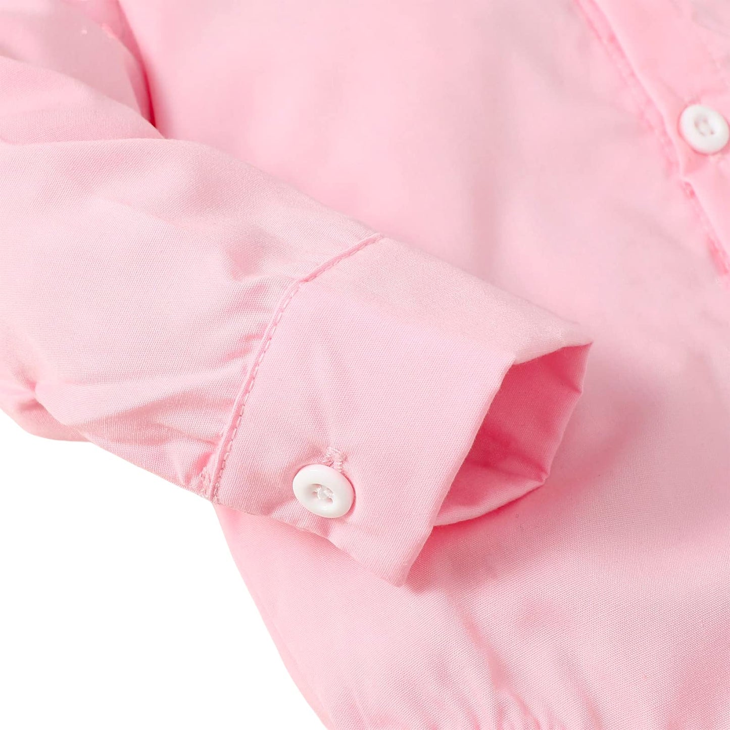 Sobowo Baby Boy Pink Shirt Infant Formal Dress Shirt Bodysuit Long Sleeve Button Up One-Piece Romper Jumpsuit Valentines Wedding