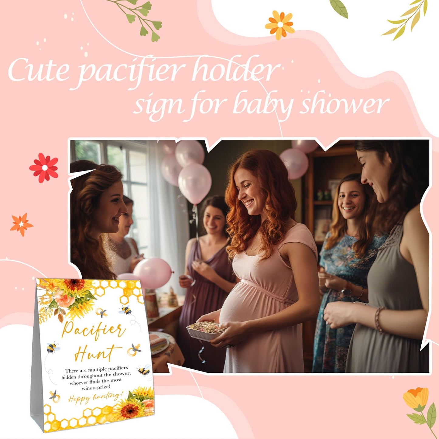 Guawubiang Pacifiers Hunt For Baby Shower Game, Mini Pacifiers Baby Shower Game Set, 50Pcs Yellow Mini Pacifiers Decor For Baby