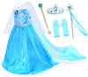Party Chili Princess Costumes Birthday Party Dress Up For Little Girls With Wig,Crown,Mace,Gloves Accessories 6-7 Years (130Cm)