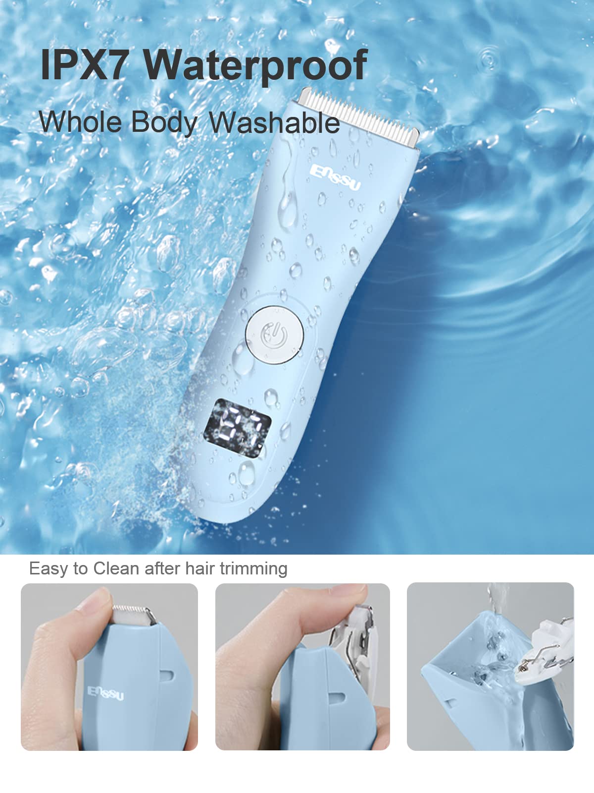 Openbeauty Baby Hair Clippers, Low Noise Hair Trimmer For Kids, Waterproof Usb Rechargeable Cordless Haircut Kit With Lcd Displa