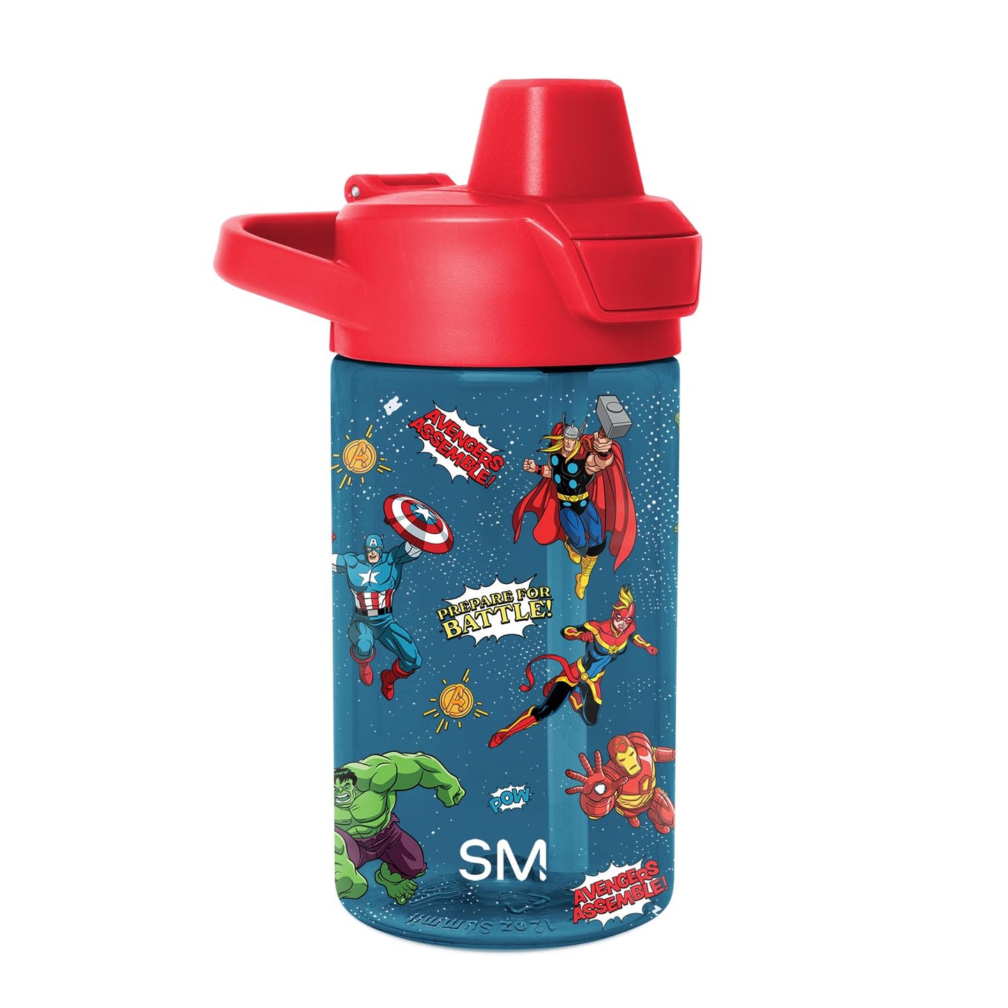 Simple Modern Kids Tritan Plastic Summit Water Bottle | Marvel Avengers 12 oz BPA-Free Cup with Covered Leak Proof Straw Lid for