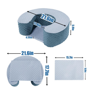 Mabozoo Baby Sit Up Pillow, Foam Floor Seat Support For Balance, Soft Infant Sitting Ring For Babies, Toddlers (Blue)