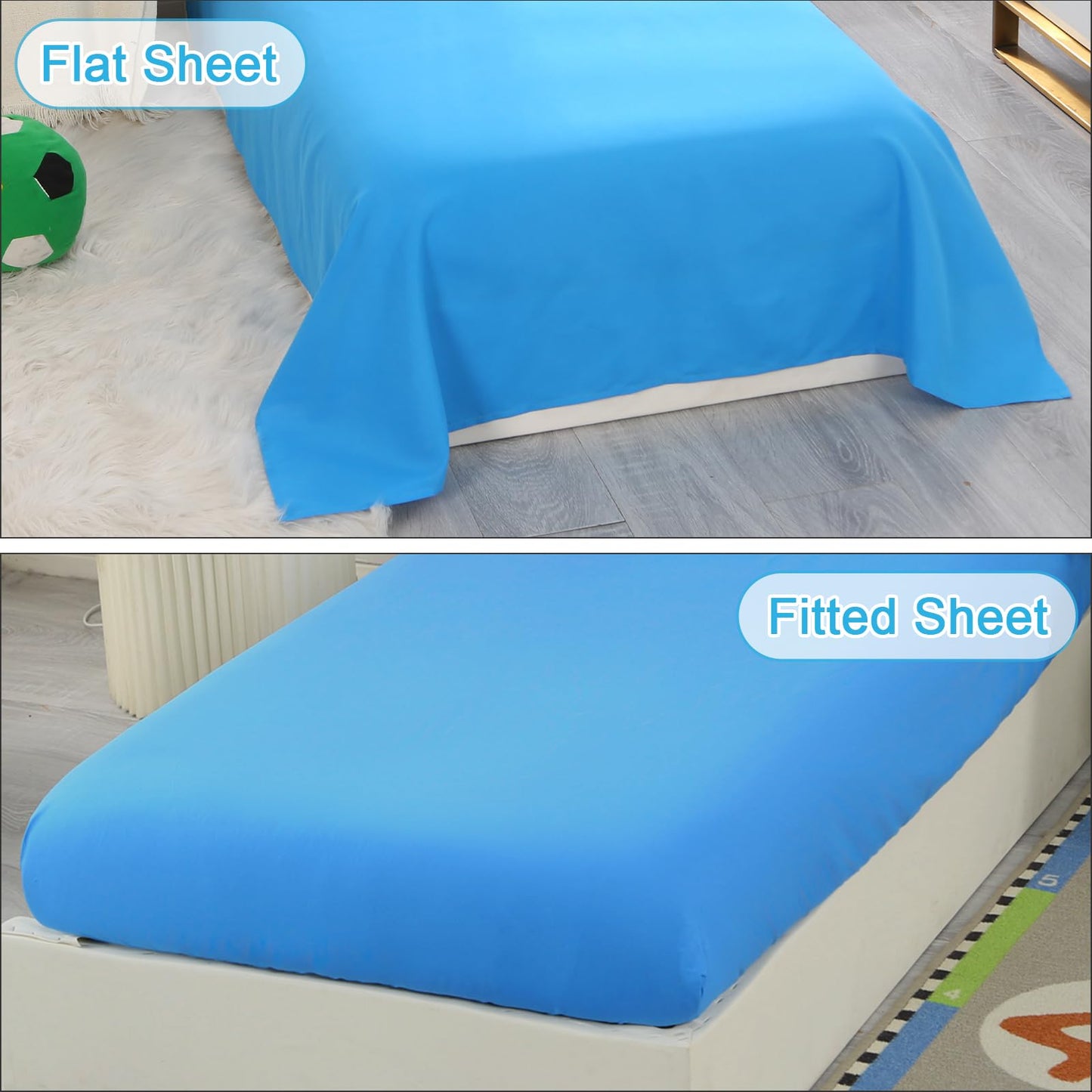 Wowelife 4 Pieces Toddler Bedding Sets For Boys Blue Toddler Bed Sheets Sets Kids Dino Toddler Comforter Set Soft Breathable Wit