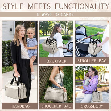 Mellories 4 In 1 Convertible Diaper Bag Tote For Baby Boys And Girls - Converts Into Diaper Backpack, Baby Tote Bag, Stroller Ba