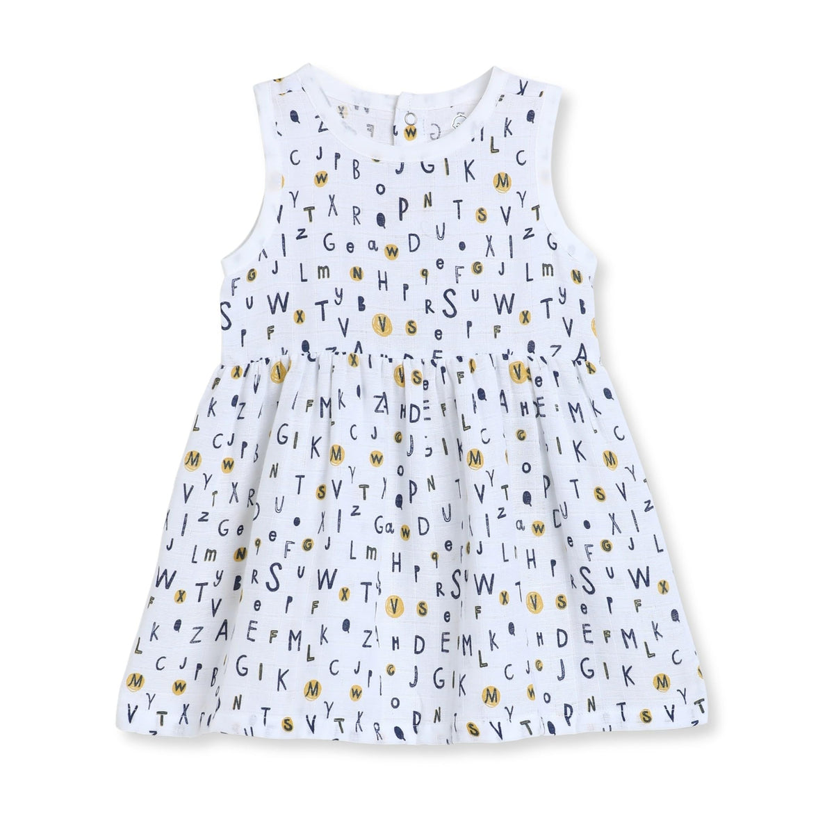 The Boo Boo Club Organic Cotton Printed Frock For Girls | Soft Muslin Baby Dress | Toddler Summer Outfit | Sleeveless KneeLengt