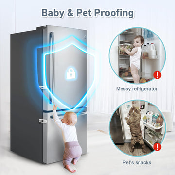 6 Pack Child Proof Refrigerator Locks, Fridge Locks For Kids Safety, Freezer Door Latches With Sticky 3M Adhesives For Toddlers