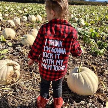 Toddler Long Sleeve Shirt Baby Boy Girl Plaid Top For Toddler Spring Winter Coat For Kid (Red Plaid, 4-5 T)