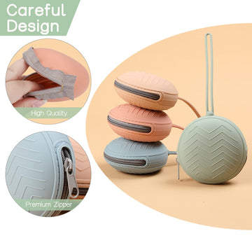 Nupoopy 2 Pack Silicone Pacifier Holder Case, Bpa Free Newborn Baby Pacifiers Silicone Pouch For Boys & Girls, Portable Silicone