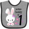 Inktastic Somebunny Is One- First Birthday Bunny Baby Bib Heather And Black 34331