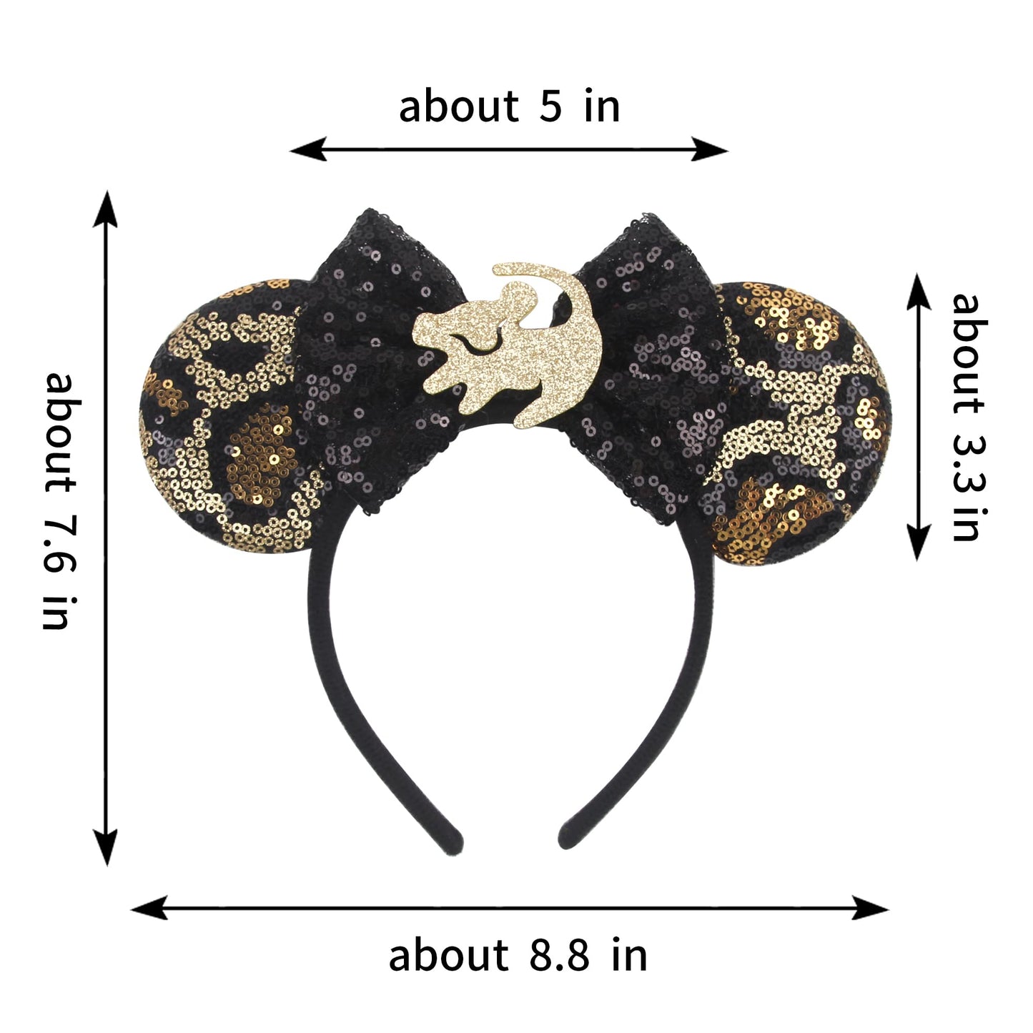 Zhezesmila Mouse Ears For Women Lion Style King Headband Animal Kingdom Ears Party Costume Hair Accessories For Party Theme Park