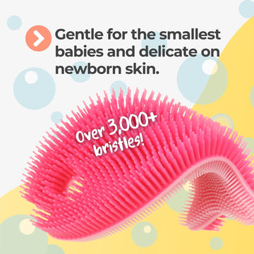 Innobaby Bathin' Smart Silicone Fish Bath Scrub, Light Pink/Fuchsia
