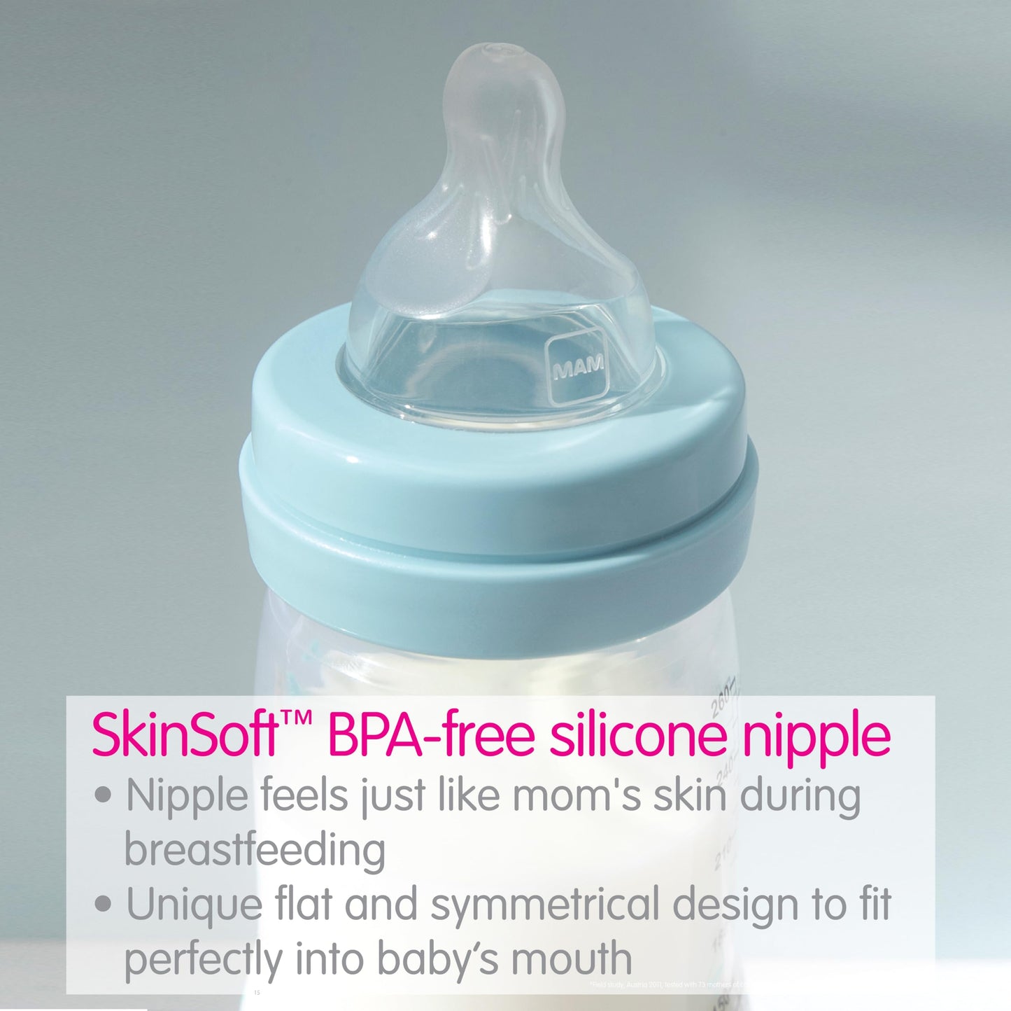 Mam Bottle Nipples Mixed Flow Pack - Slow Flow Nipple Level 1 And Medium Flow Nipple Level 2, For Newborns And Older, Skinsoft S