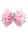 Birthday Hair Bow For Baby Girls 1 2 3 4 5 6 Years Sprinkle Decorations Confetti Ice Cream Party Pink Hair Accessories For 3Rd B