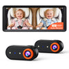 Luckview BM5 MAX 1080P Dual Baby Car Camera with Recording, 7.2 Split Monitor for 2 Kids, Dual Car Camera Baby Monitor with Auto