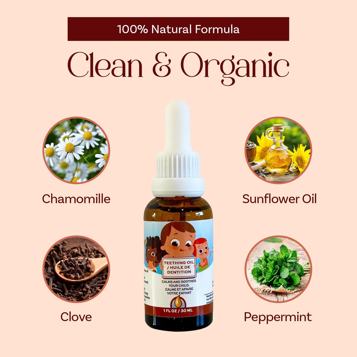 Punkin Butt Teething Oil - 1 Oz - 100% Natural, For Babies - Proprietary Blend Includes Chamomile, Sunflower, Peppermint, And Cl