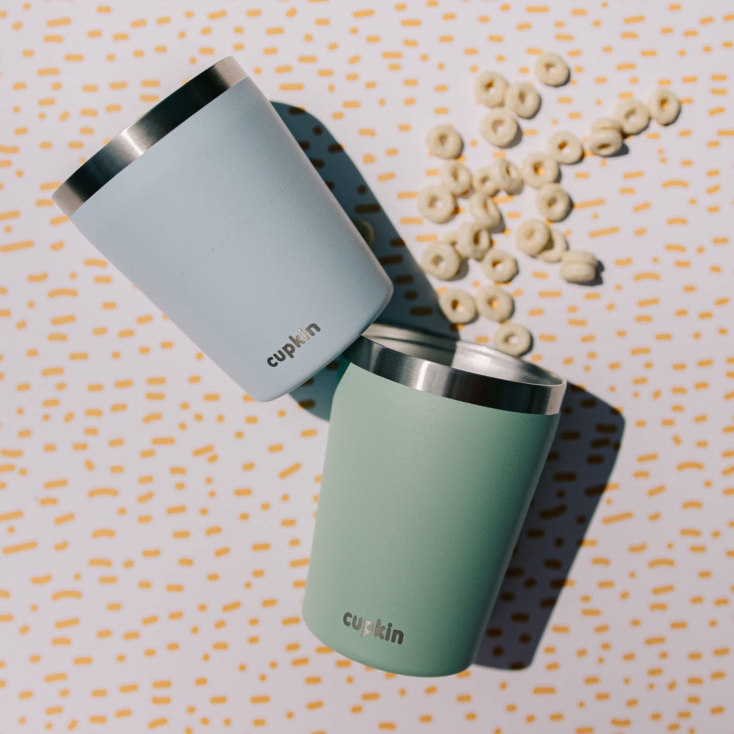 Cupkin Stackable Stainless Steel Kids Cup Smoothie Tumbler, Powder Coated Insulated Tumblers, Bpa Free Lid And Silicone Straw 8