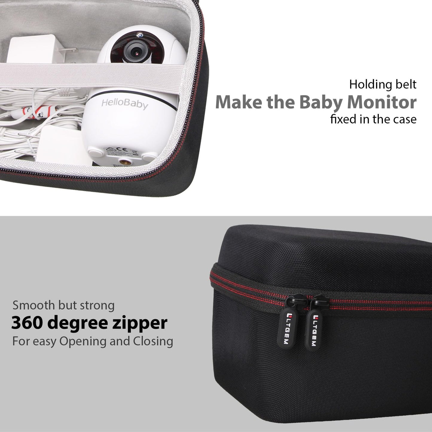 L Ltgem Baby Monitor Travel Case For Hellobaby/Infant Optics Dxr-8 Pro/Infant Optics Dxr-8 / Ifamily Baby Monitor - Hard Protect