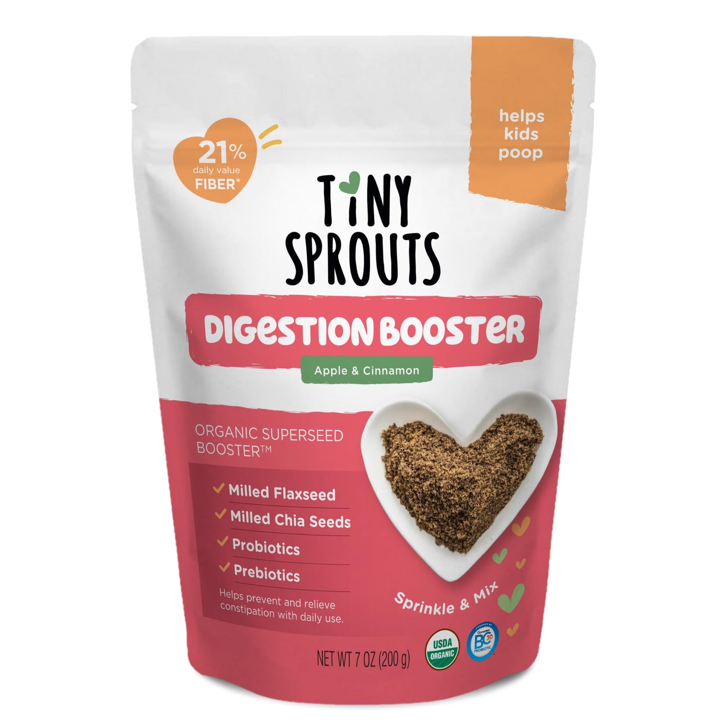 Organic Milled Chia & Flax Seed Digestion Blend with Vitamin D + PROBIOTICS Prebiotic Fiber Superseeds for 6M+ Babies Toddlers &